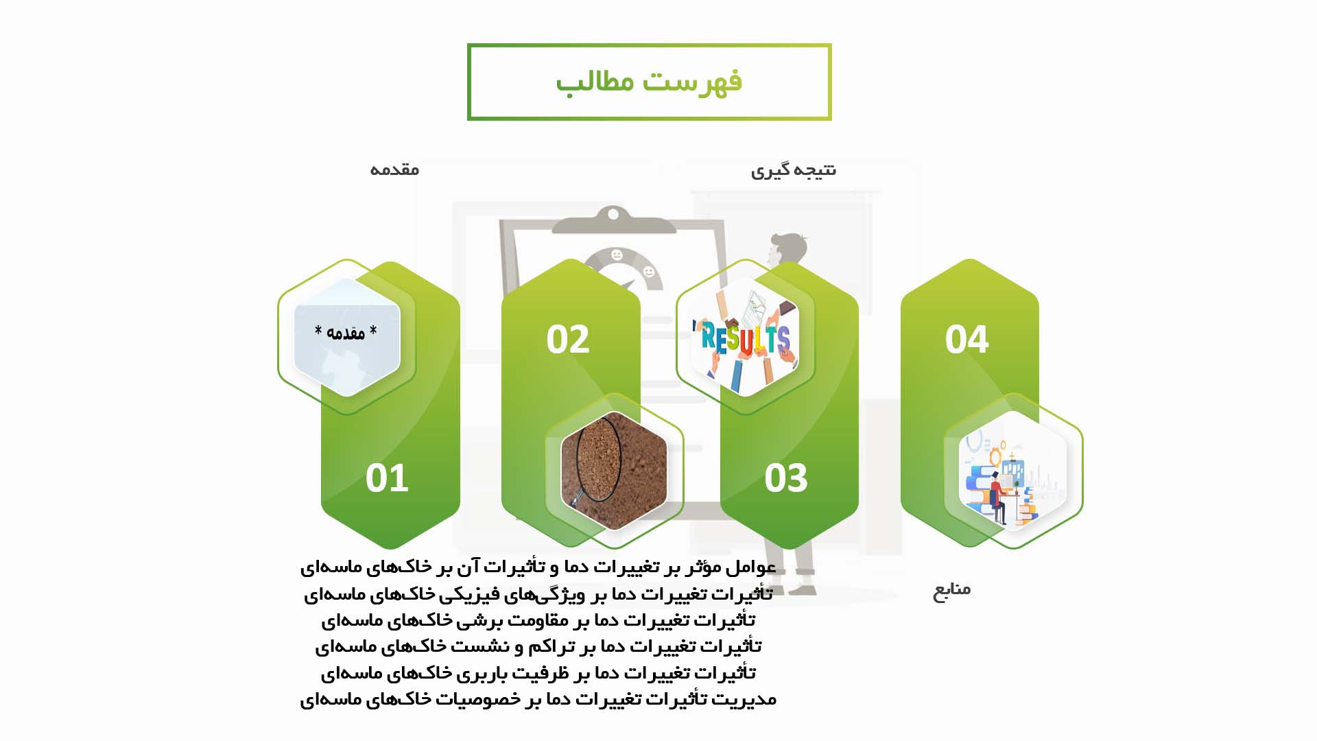 پاورپوینت در مورد تاثیر تغییرات دما بر خصوصیات خاک‌های ماسه‌ای